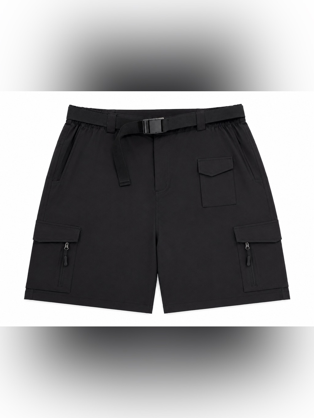 Viodia, Men's Black Cargo Shorts with Integrated Web Belt, size XXL new
